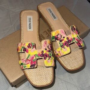 Steve Madden Multicolor Floral Slide Sandals